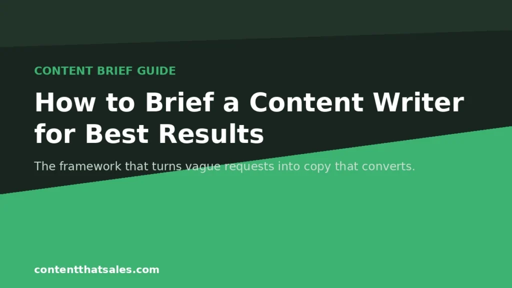 How to brief a content writer for best results guide cover