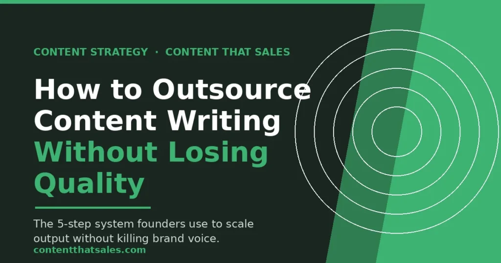 How to outsource content writing without losing quality — Content That Sales strategy guide