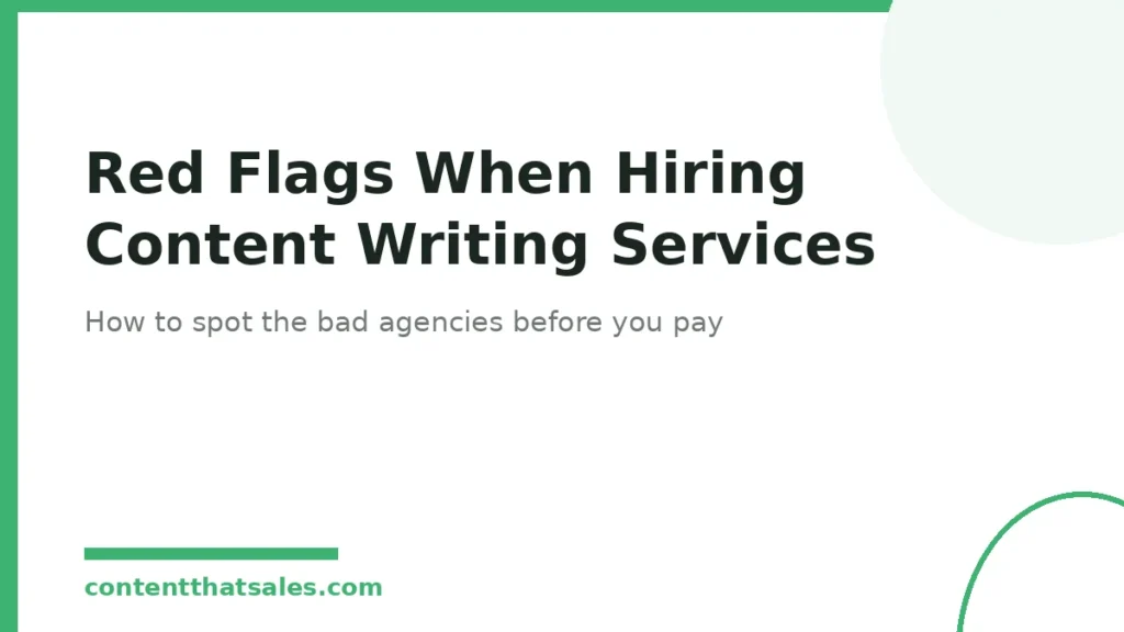 Red Flags When Hiring Content Writing Services