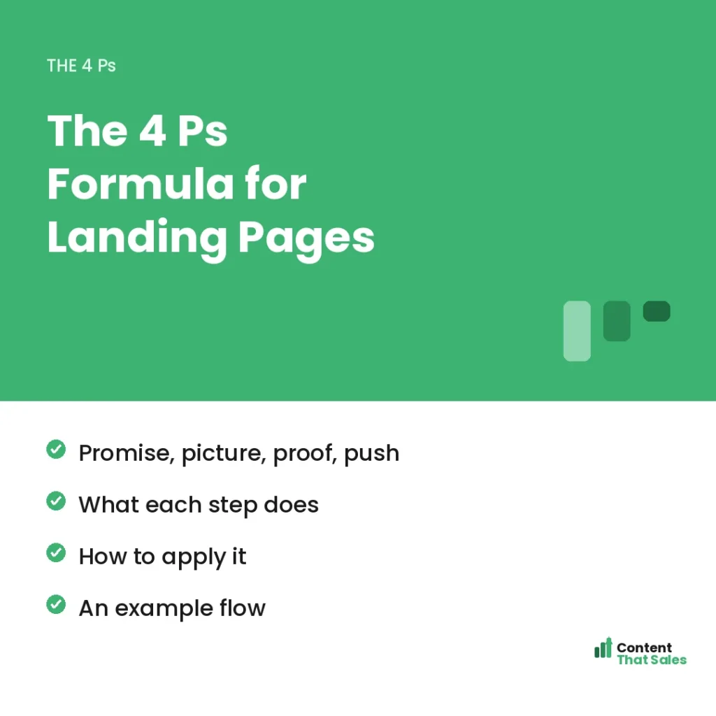 The 4 Ps formula for landing pages by Content That Sales