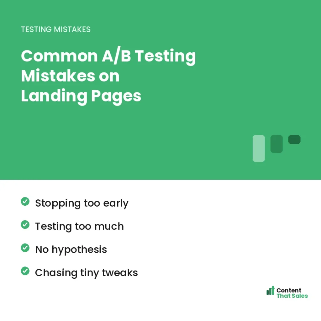 Common A/B testing mistakes on landing pages by Content That Sales