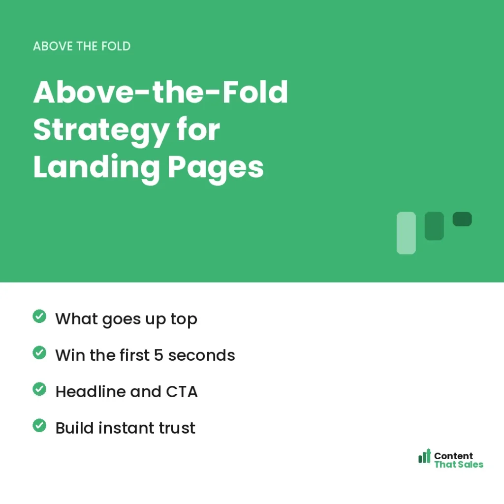 Above-the-fold strategy for landing pages by Content That Sales
