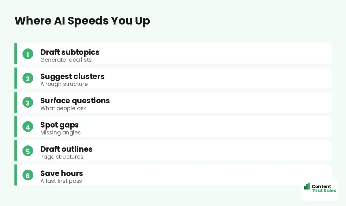 AI steps for building a map by Content That Sales