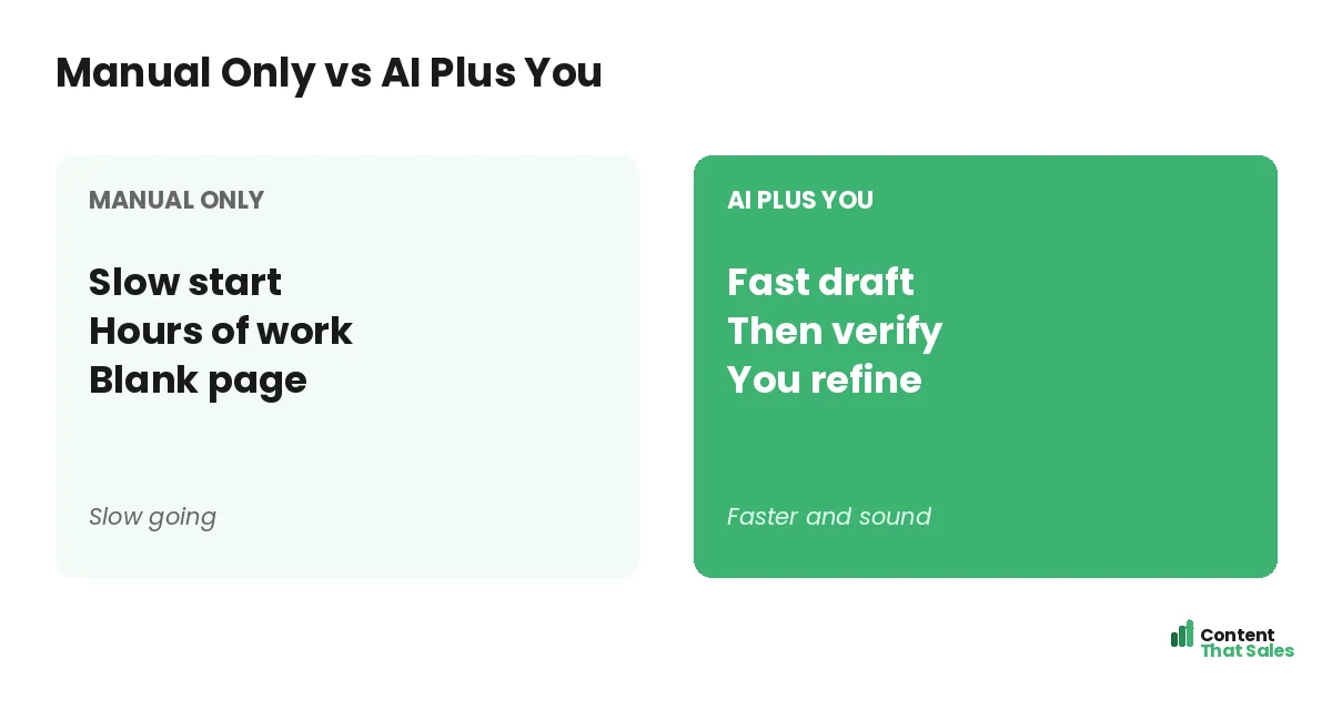 Manual versus AI assisted by Content That Sales