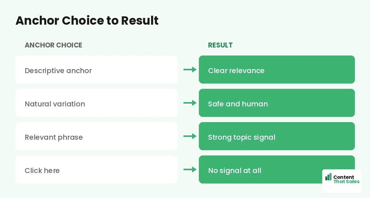 Anchor choice to result by Content That Sales