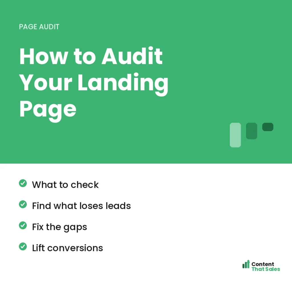 How to audit your landing page by Content That Sales