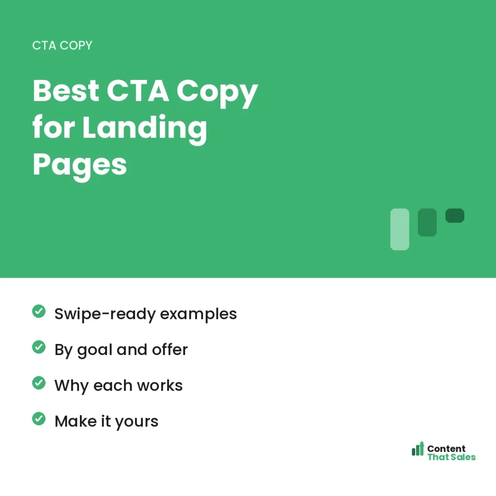 Best CTA copy for landing pages by Content That Sales