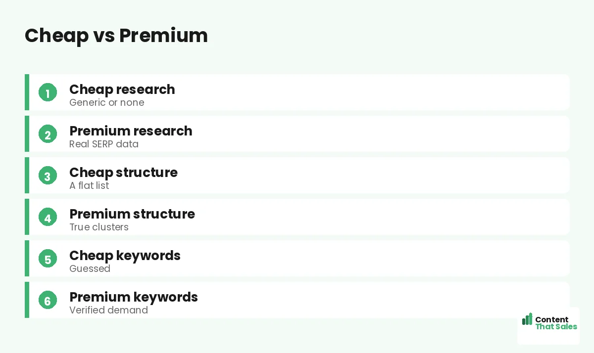 Cheap vs premium by Content That Sales