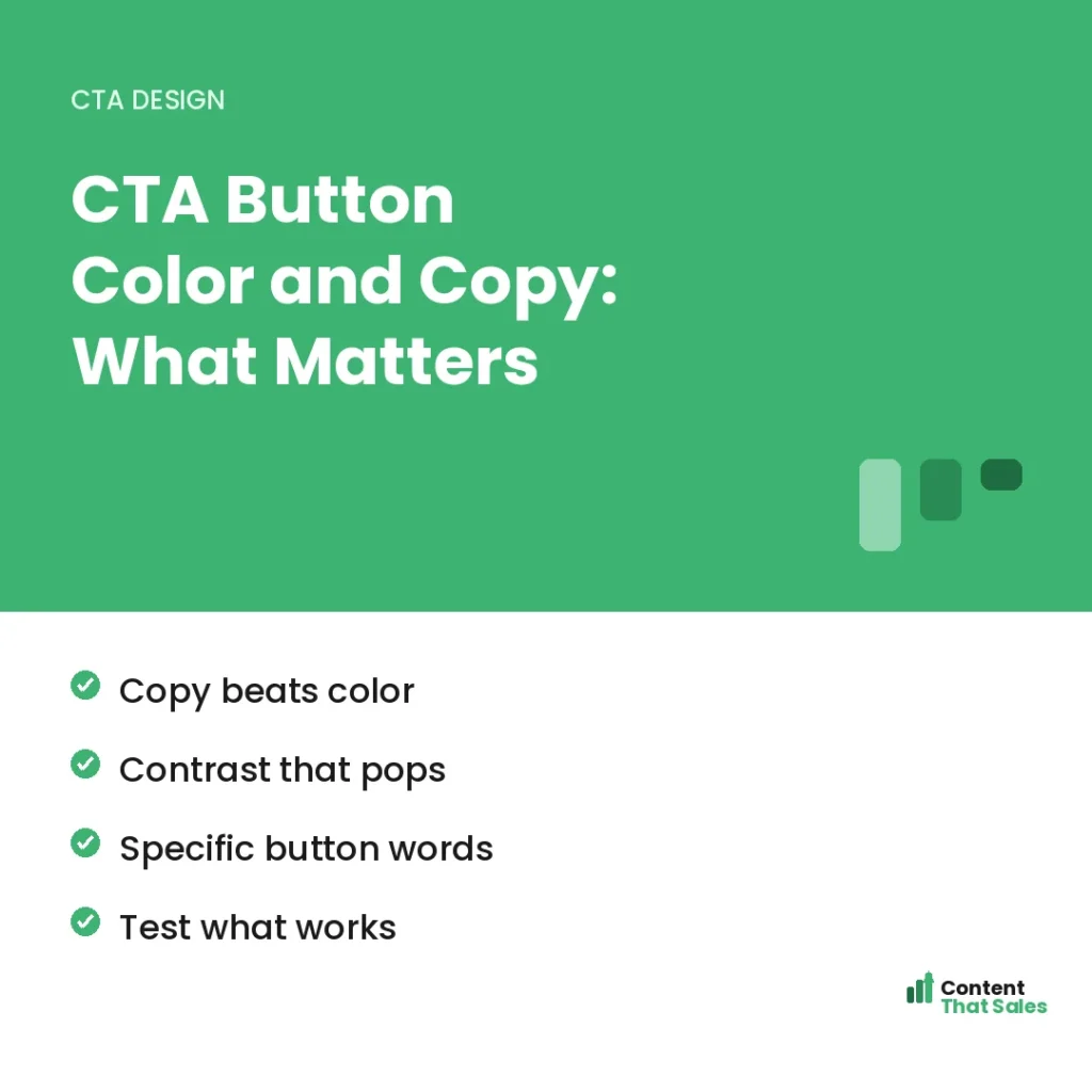 CTA button color and copy what matters by Content That Sales