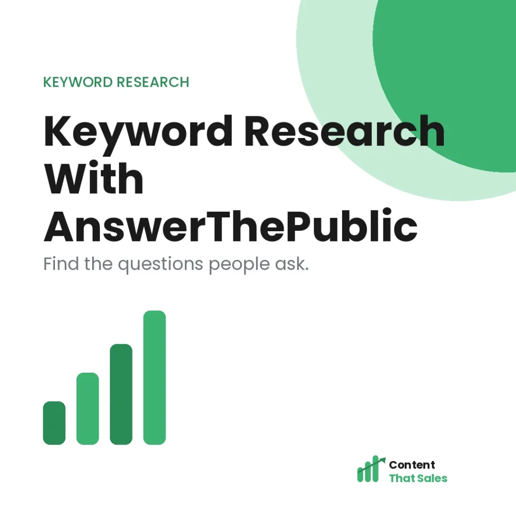 How to use AnswerThePublic for keyword research featured graphic by Content That Sales