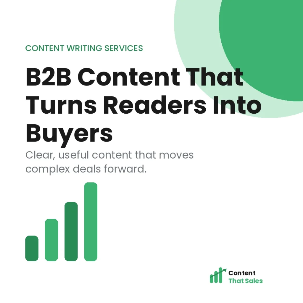 B2B content writing services featured graphic by Content That Sales