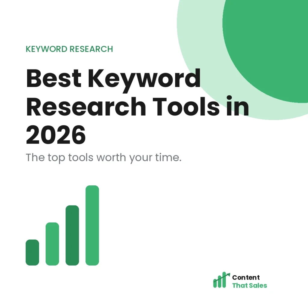 Best keyword research tools in 2026 featured graphic by Content That Sales