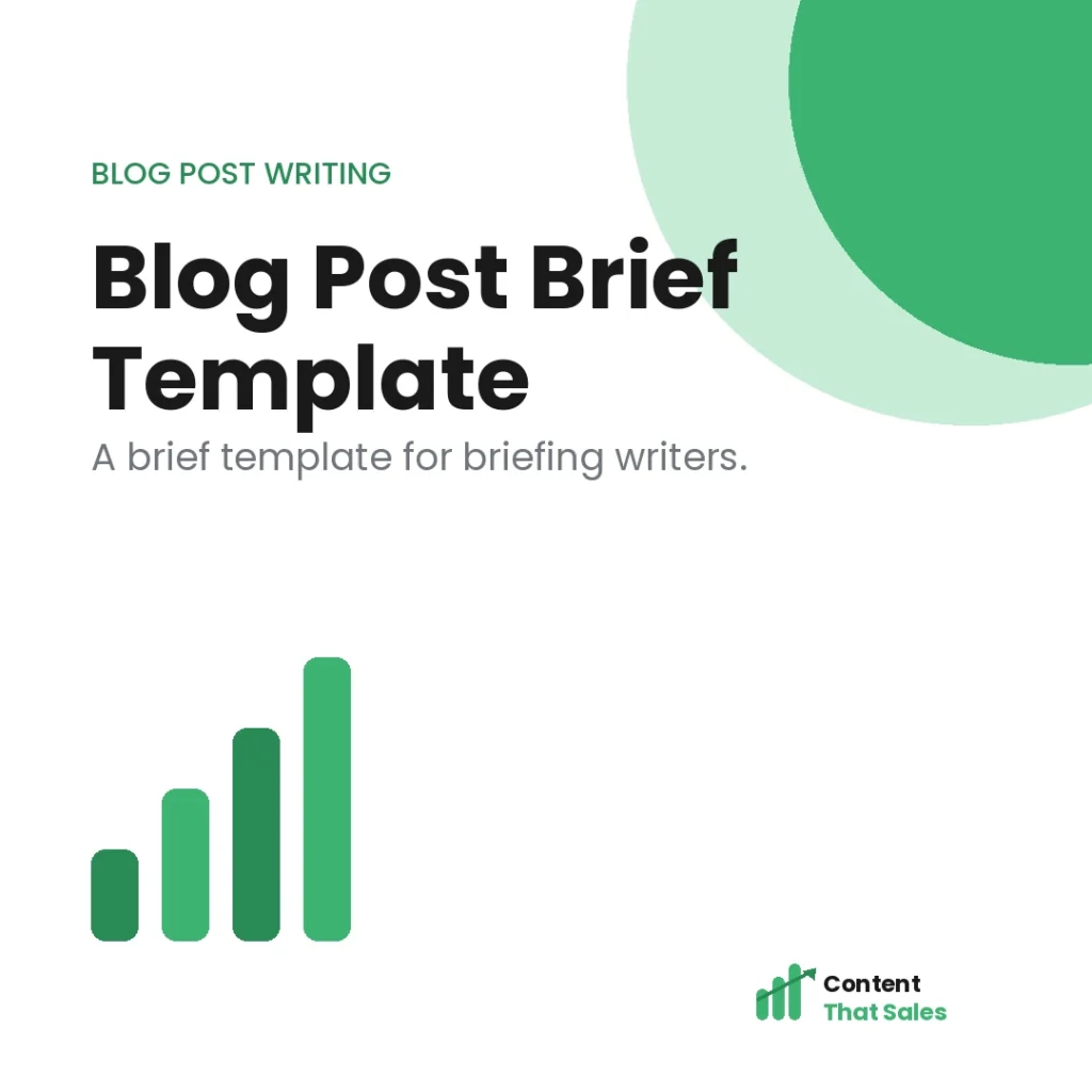 Blog post brief template for writers