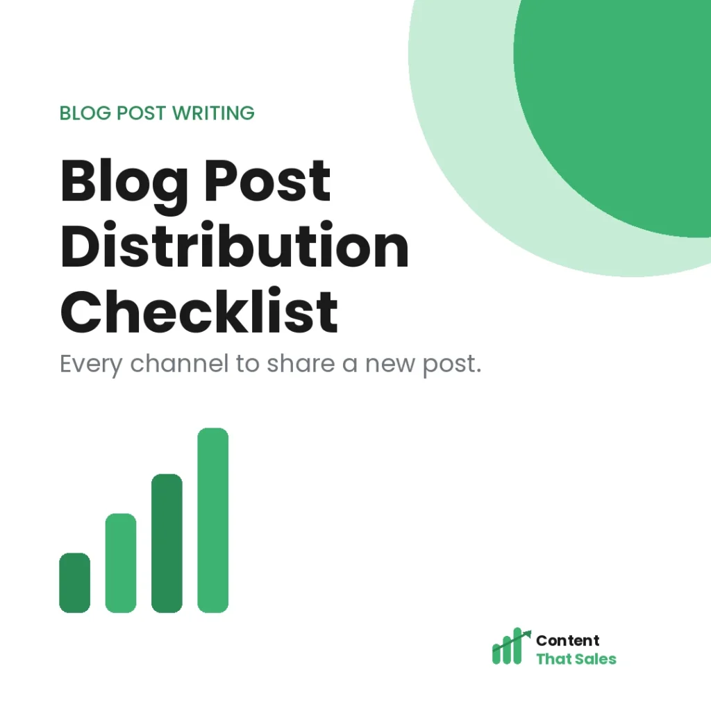 Blog distribution checklist
