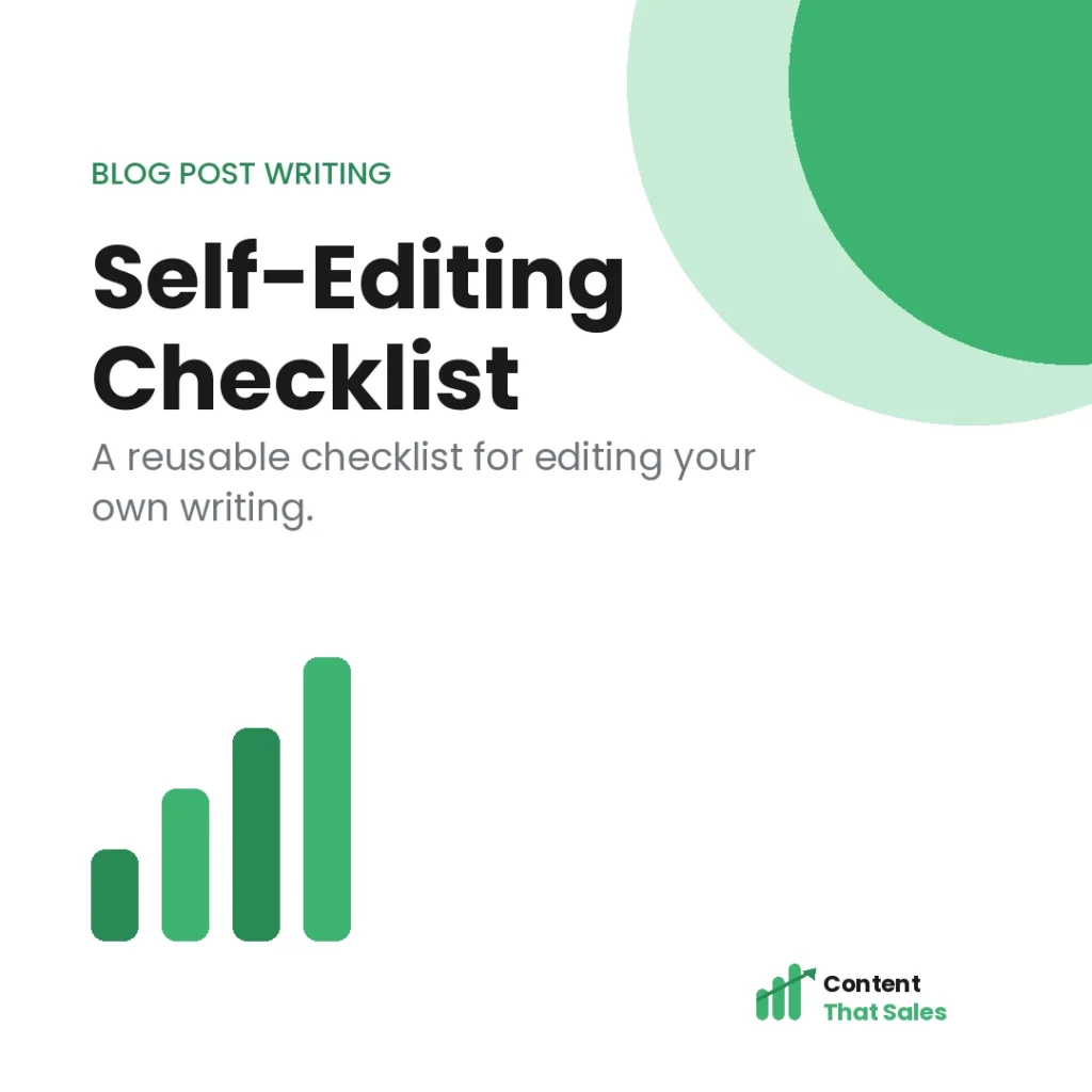Self-editing checklist for blog writers