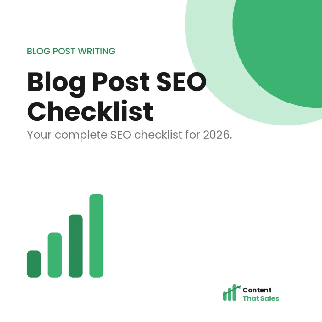 Blog post SEO checklist for 2026