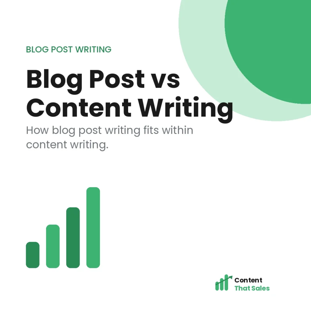 Blog post writing vs content writing difference