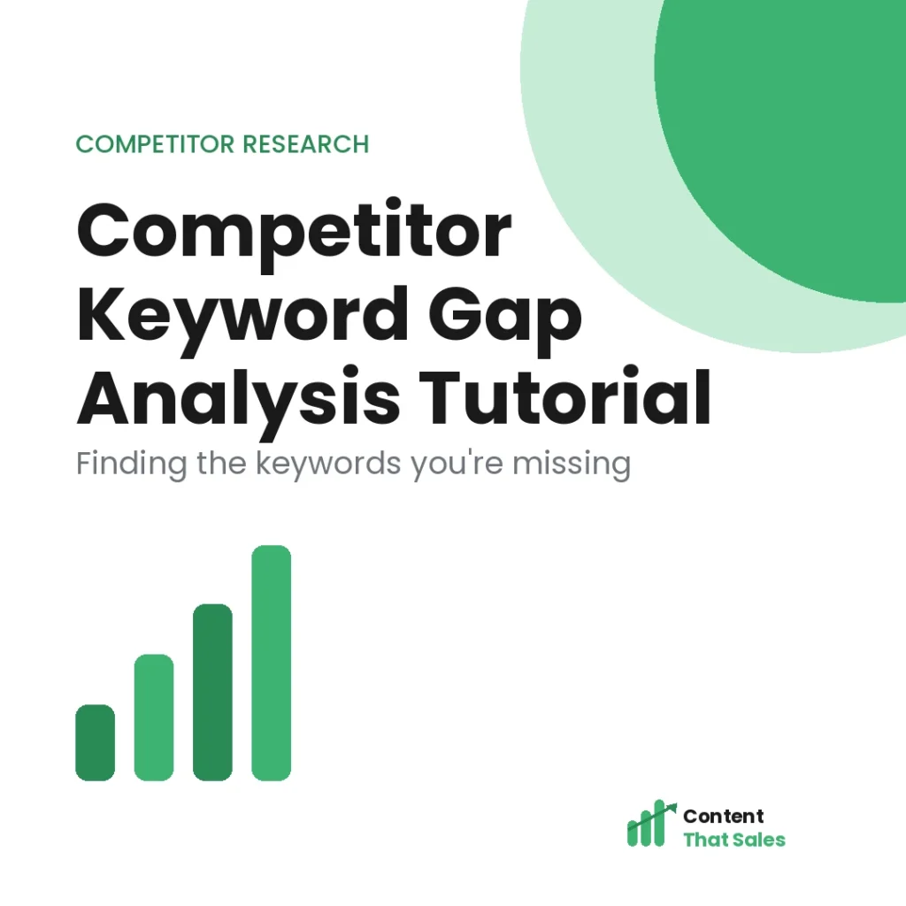 Competitor keyword gap analysis tutorial