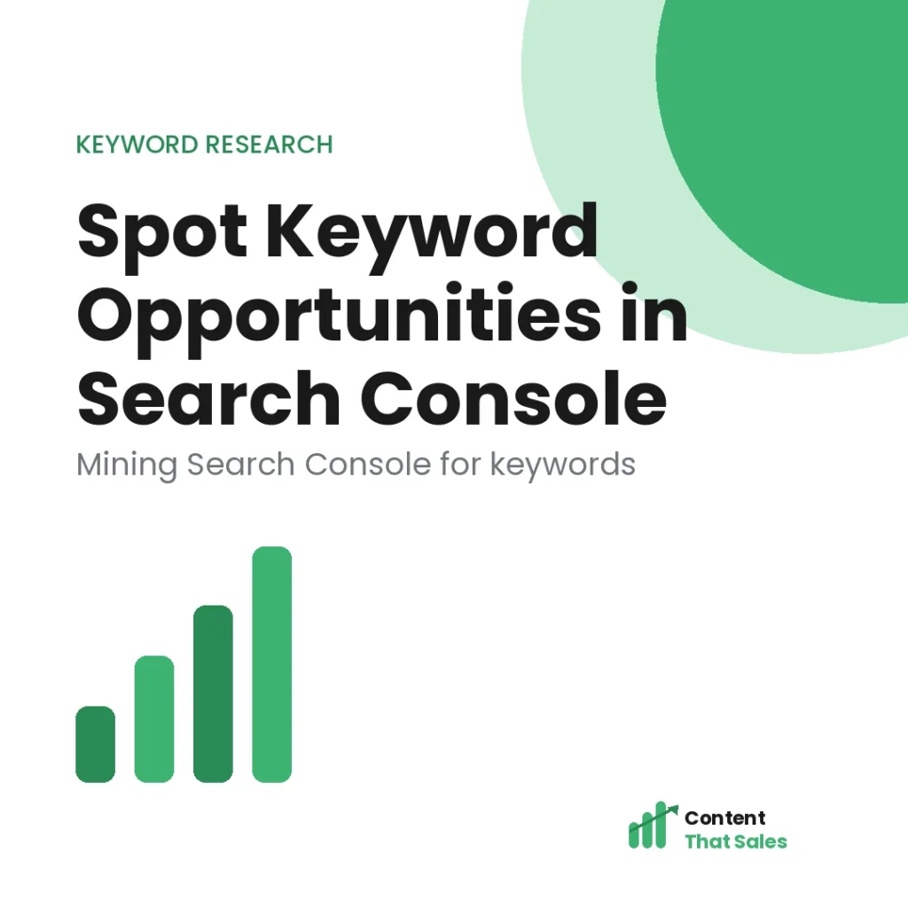 How to spot keyword opportunities in Search Console