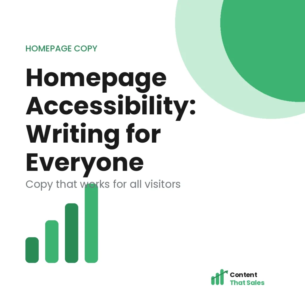 Homepage accessibility writing content everyone can use