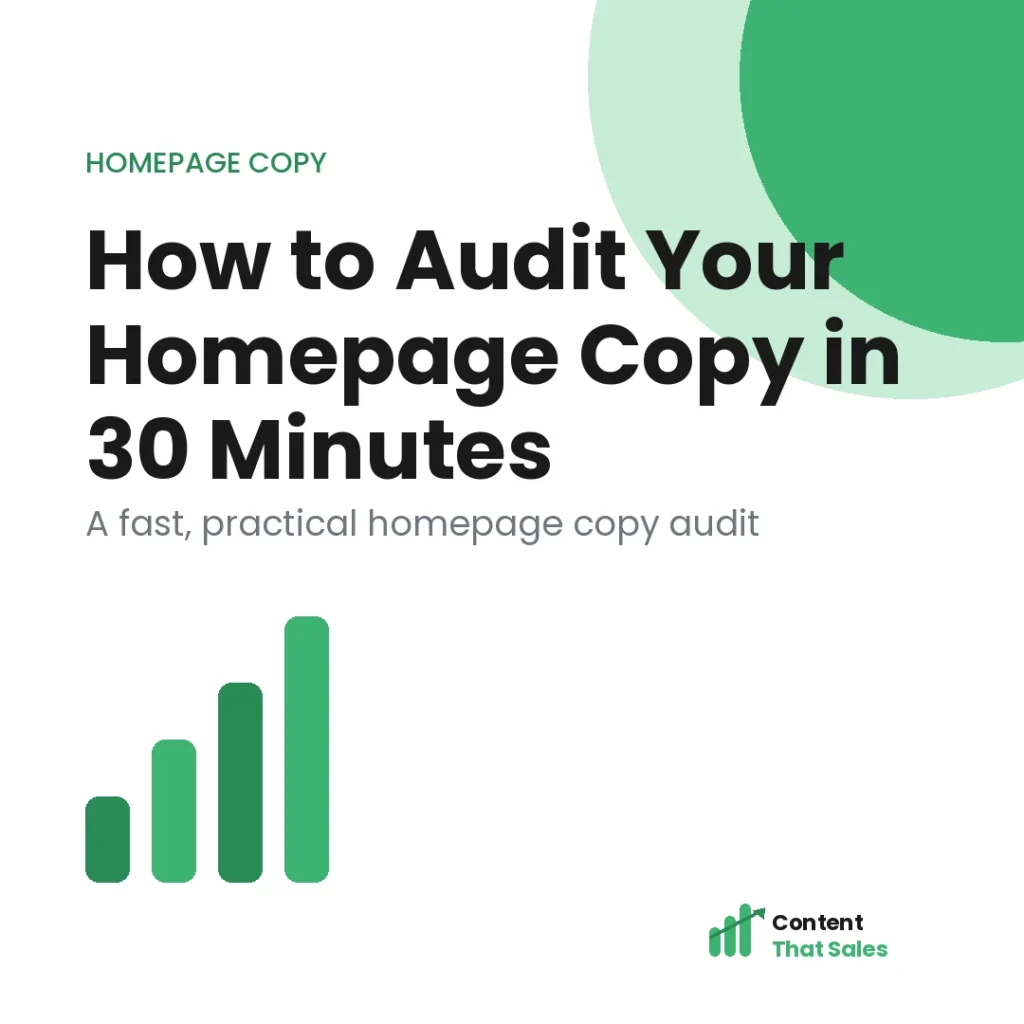How to audit your homepage copy in 30 minutes