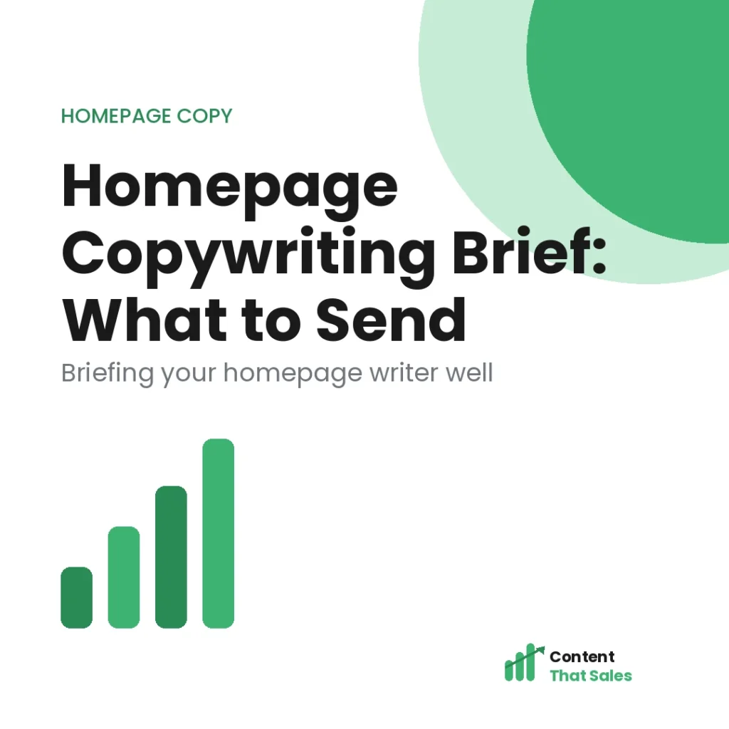 How to brief a homepage copywriter
