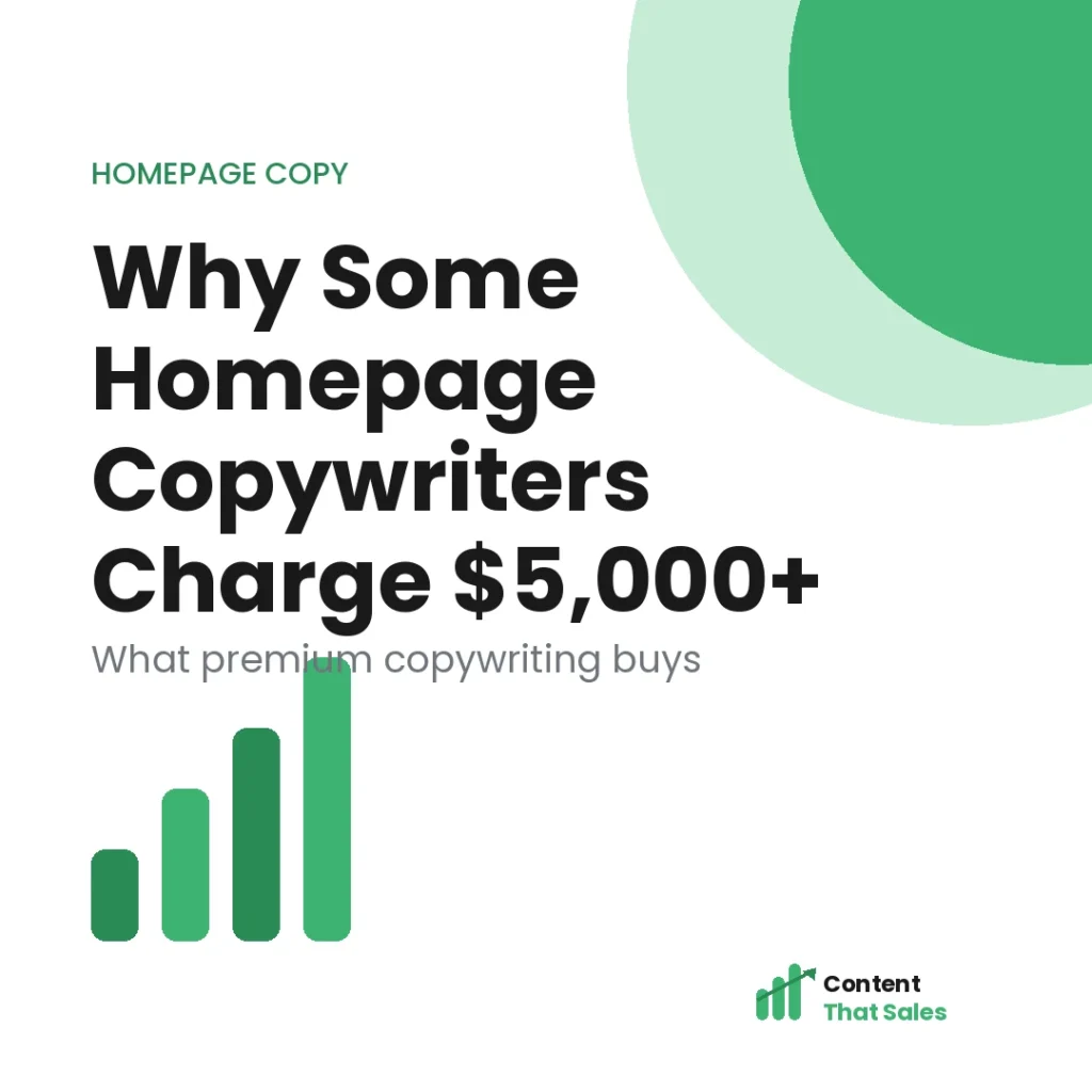 Why some homepage copywriters charge over five thousand dollars
