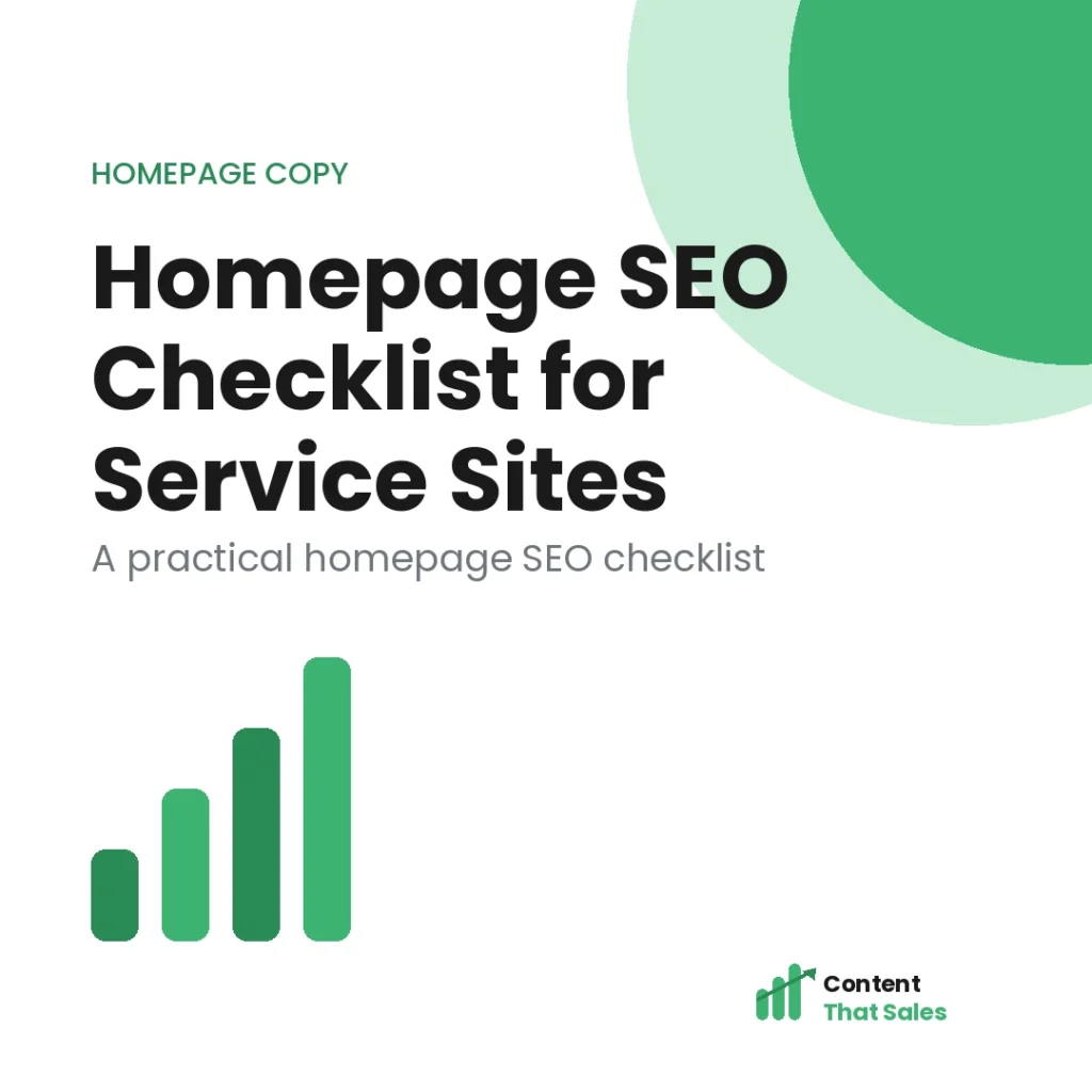 Homepage SEO checklist for service businesses