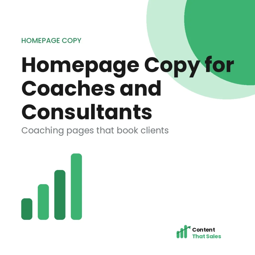 Homepage copy for coaches and consultants