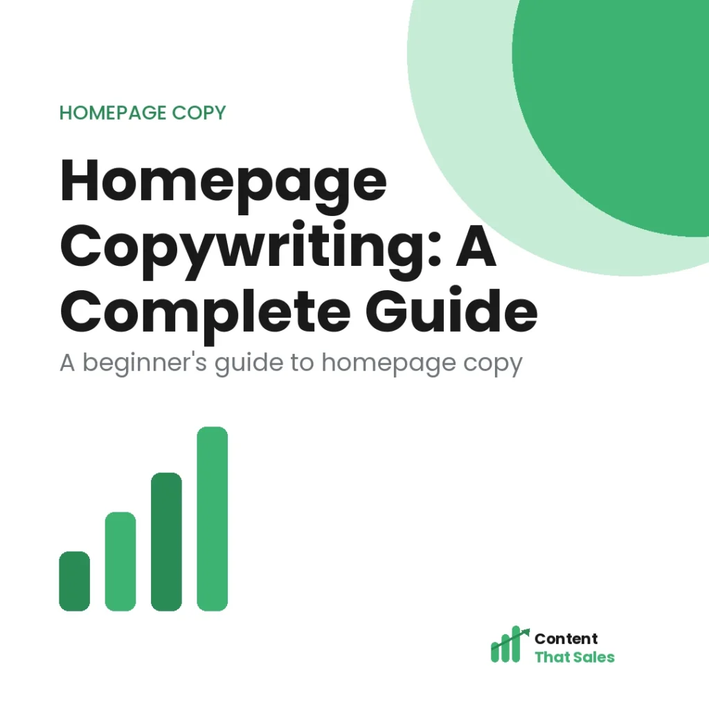 Homepage copywriting complete guide for beginners