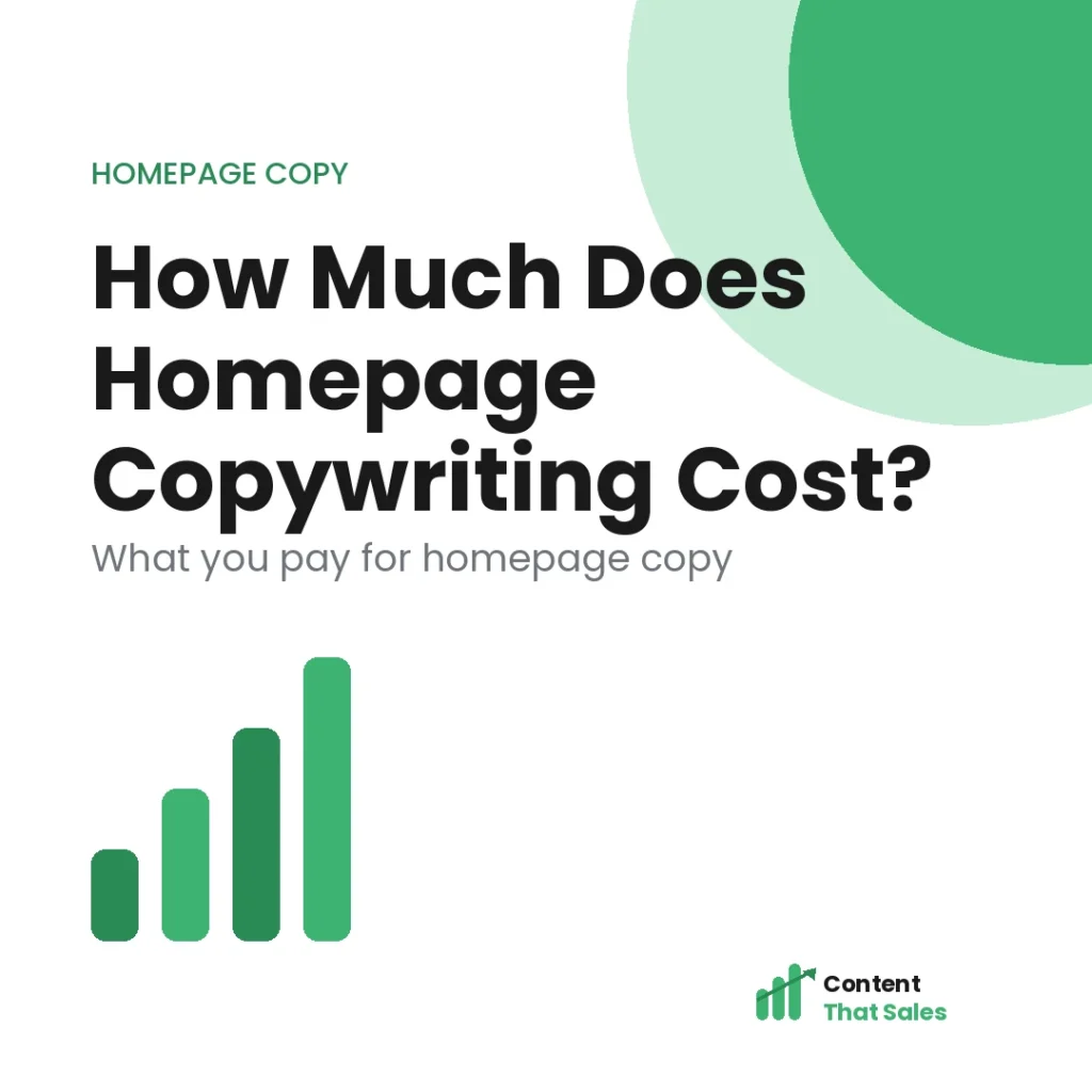 How much does homepage copywriting cost