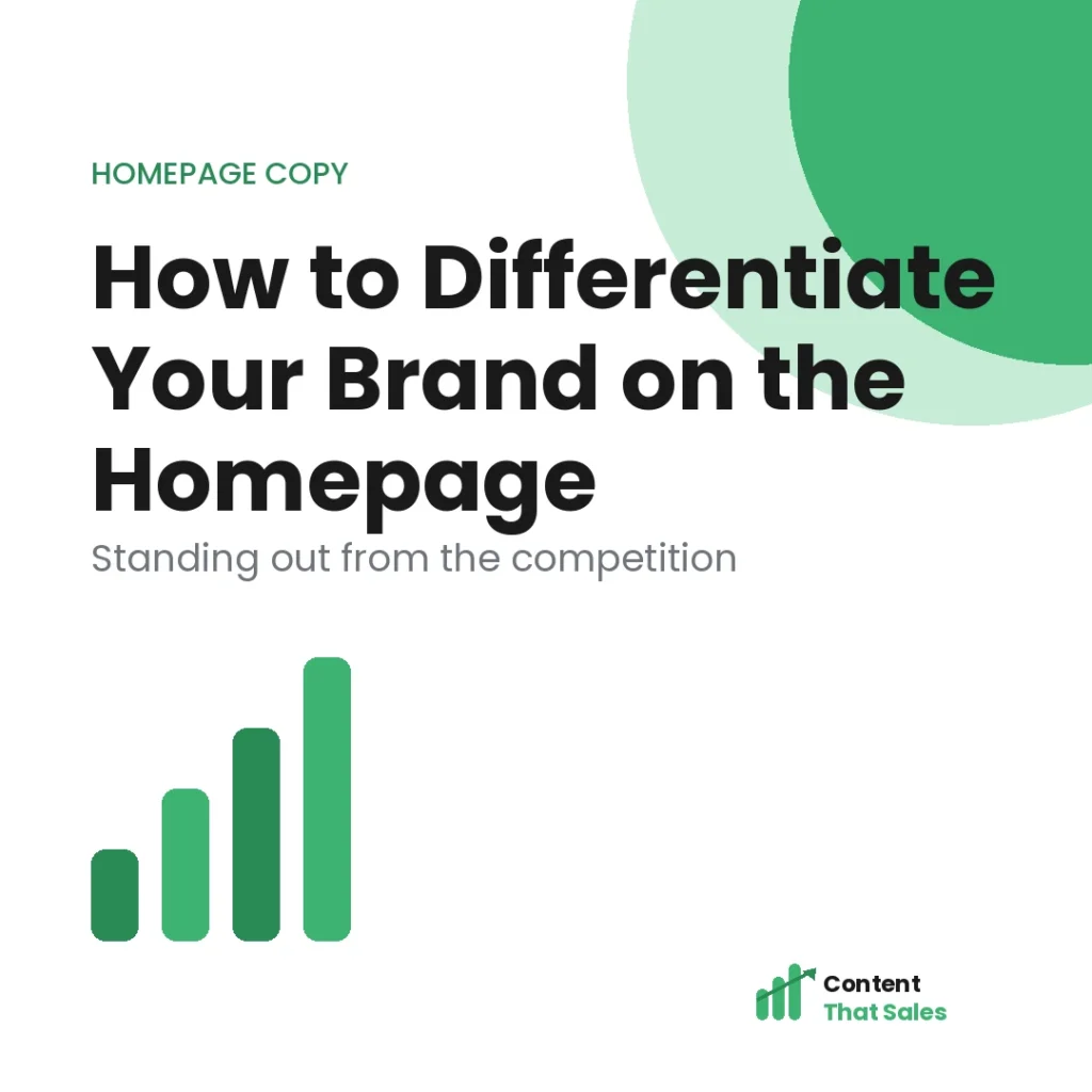 How to make your homepage stand out from competitors