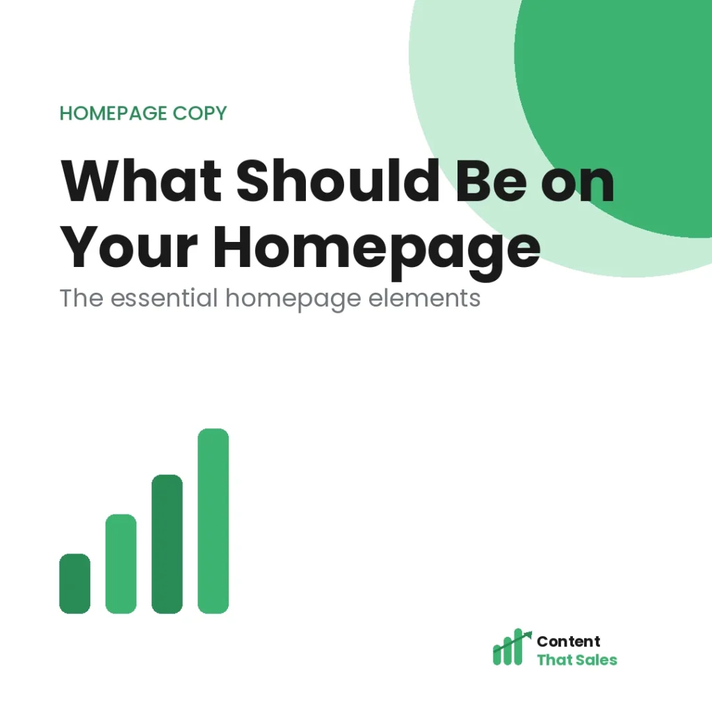 What should be on your homepage the essentials