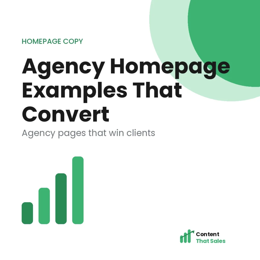 Agency homepage examples that convert