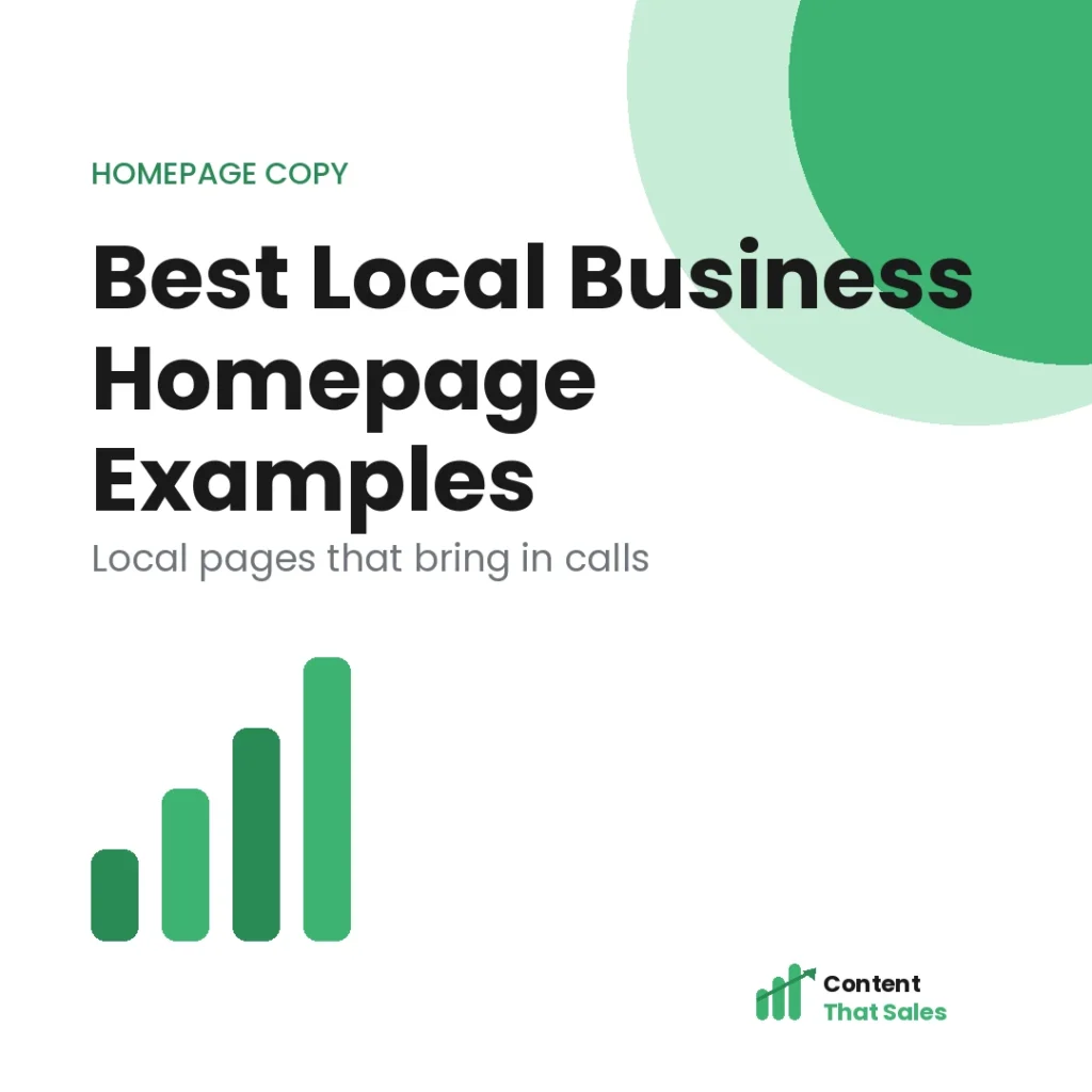 Best local business homepage examples