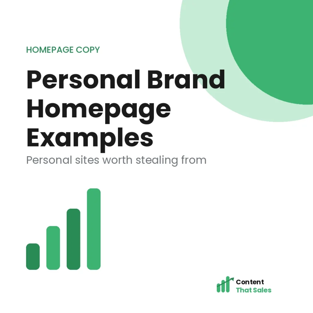 Personal brand homepage examples worth stealing