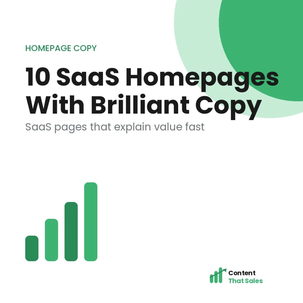 SaaS homepages with brilliant copy