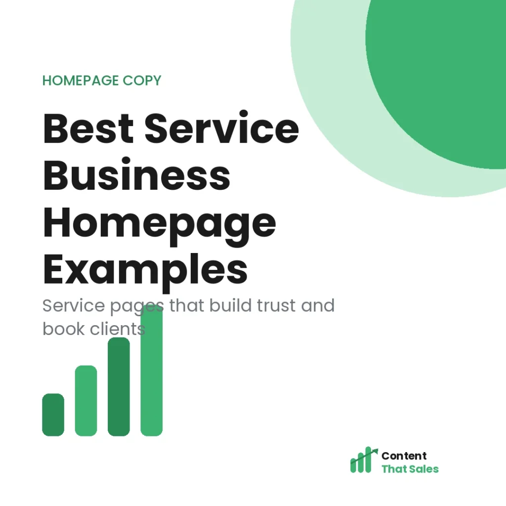 Best service business homepage examples