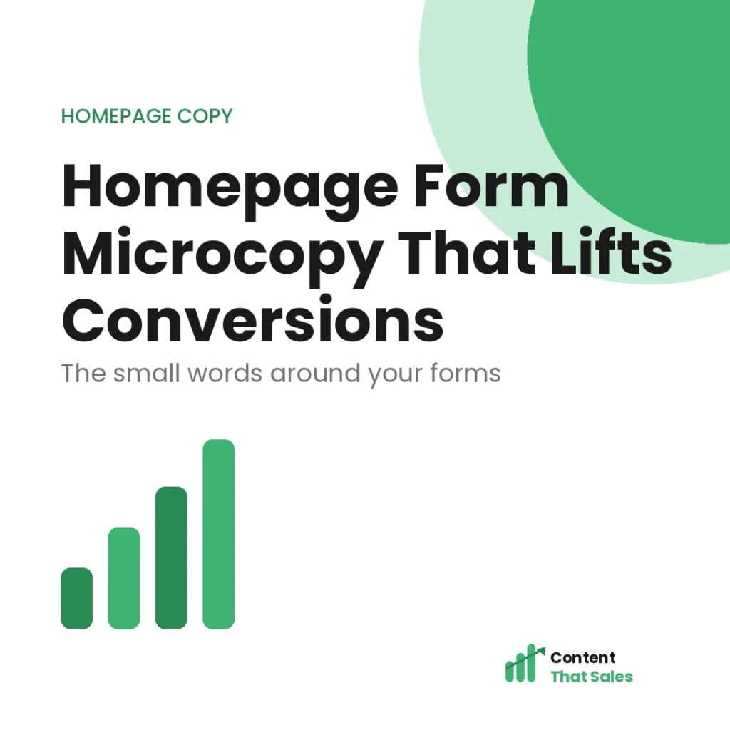 How to write homepage form copy that converts
