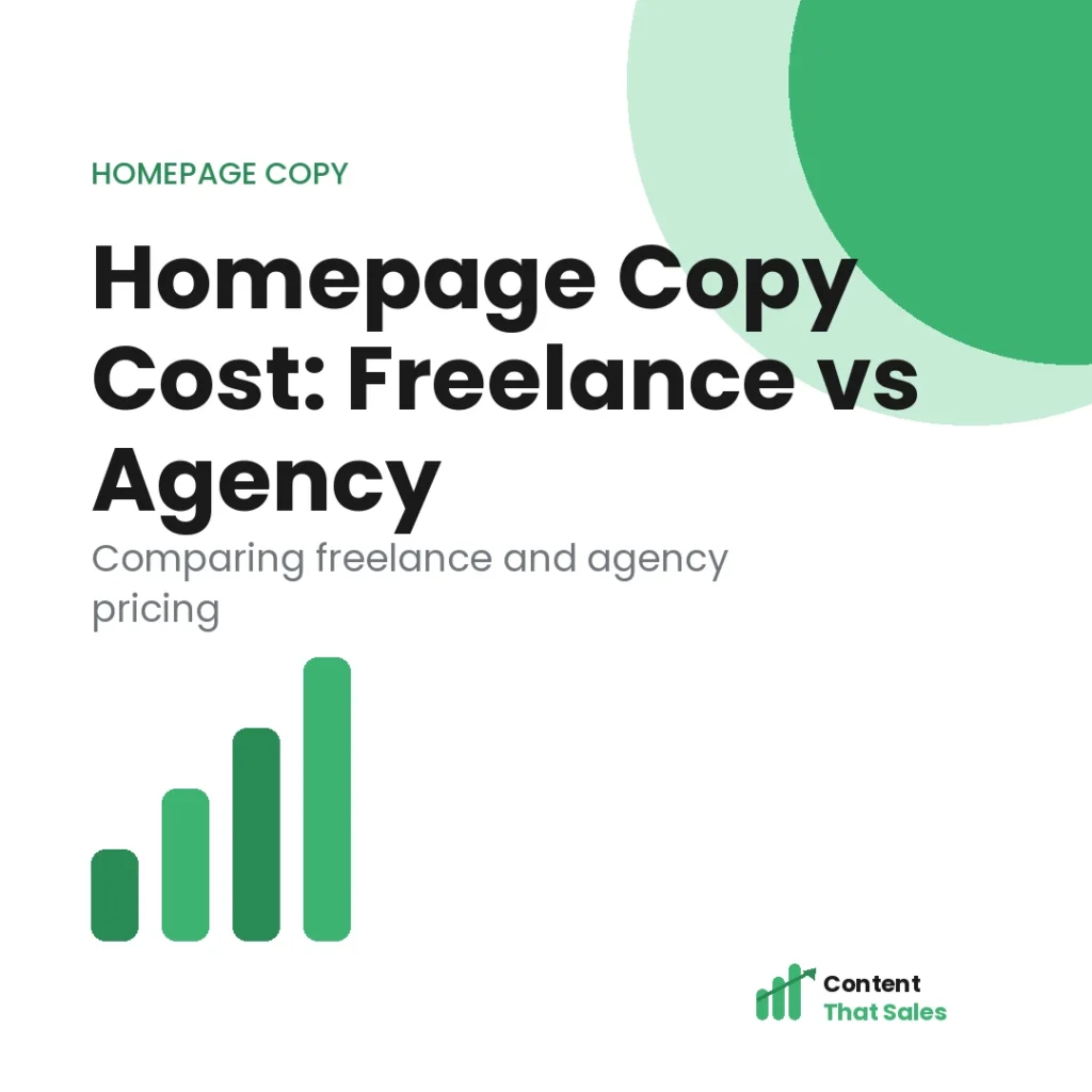 Homepage copy cost freelance vs agency