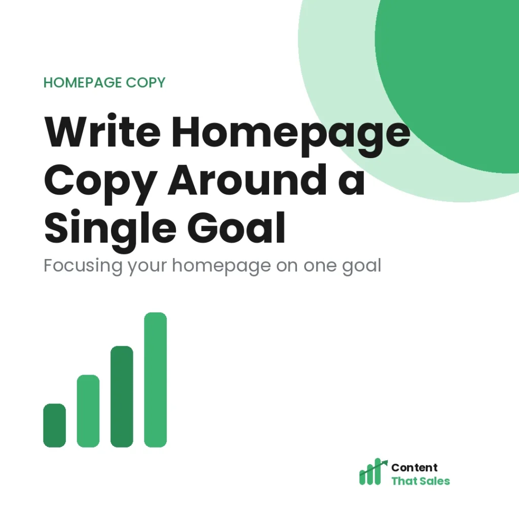 How to write homepage copy around a single goal