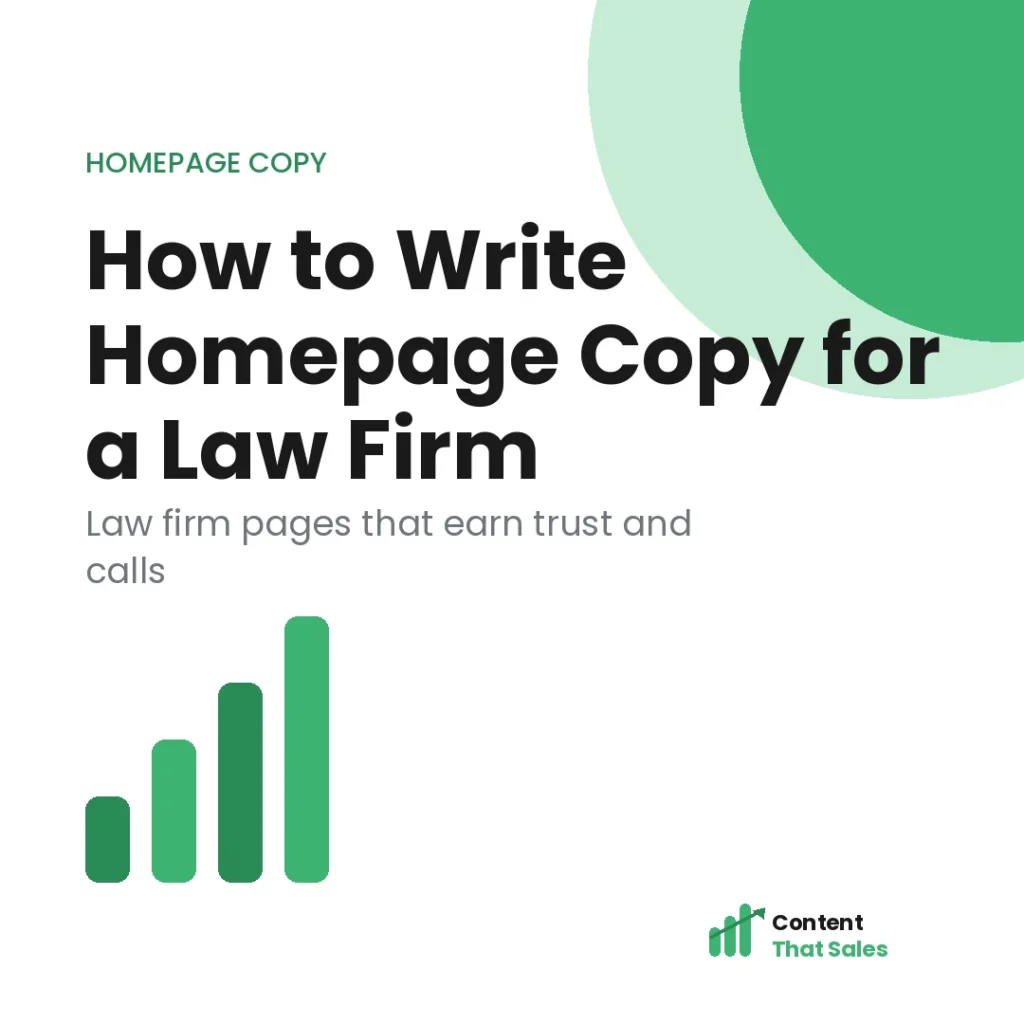 How to write homepage copy for a law firm