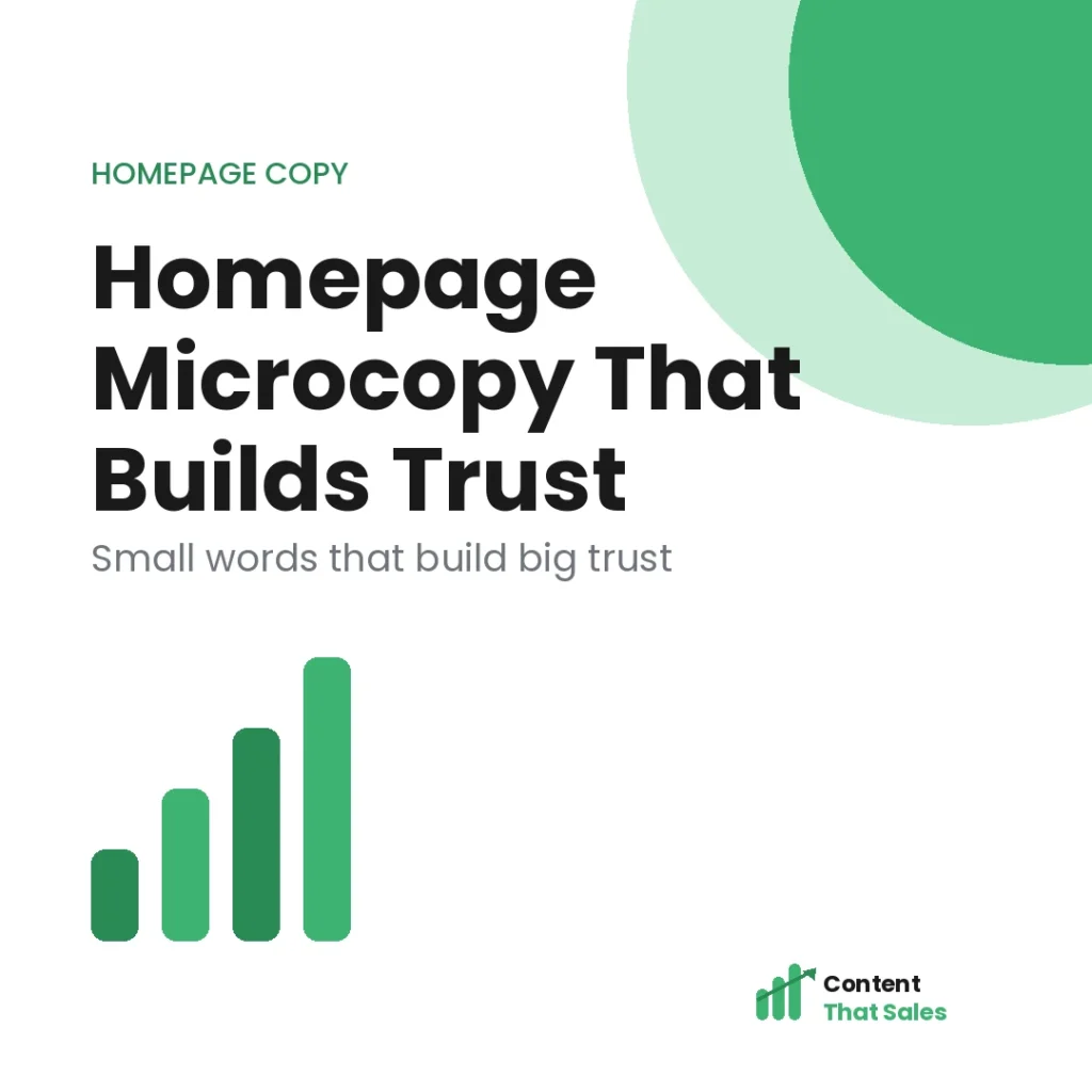 Homepage microcopy that drives conversions
