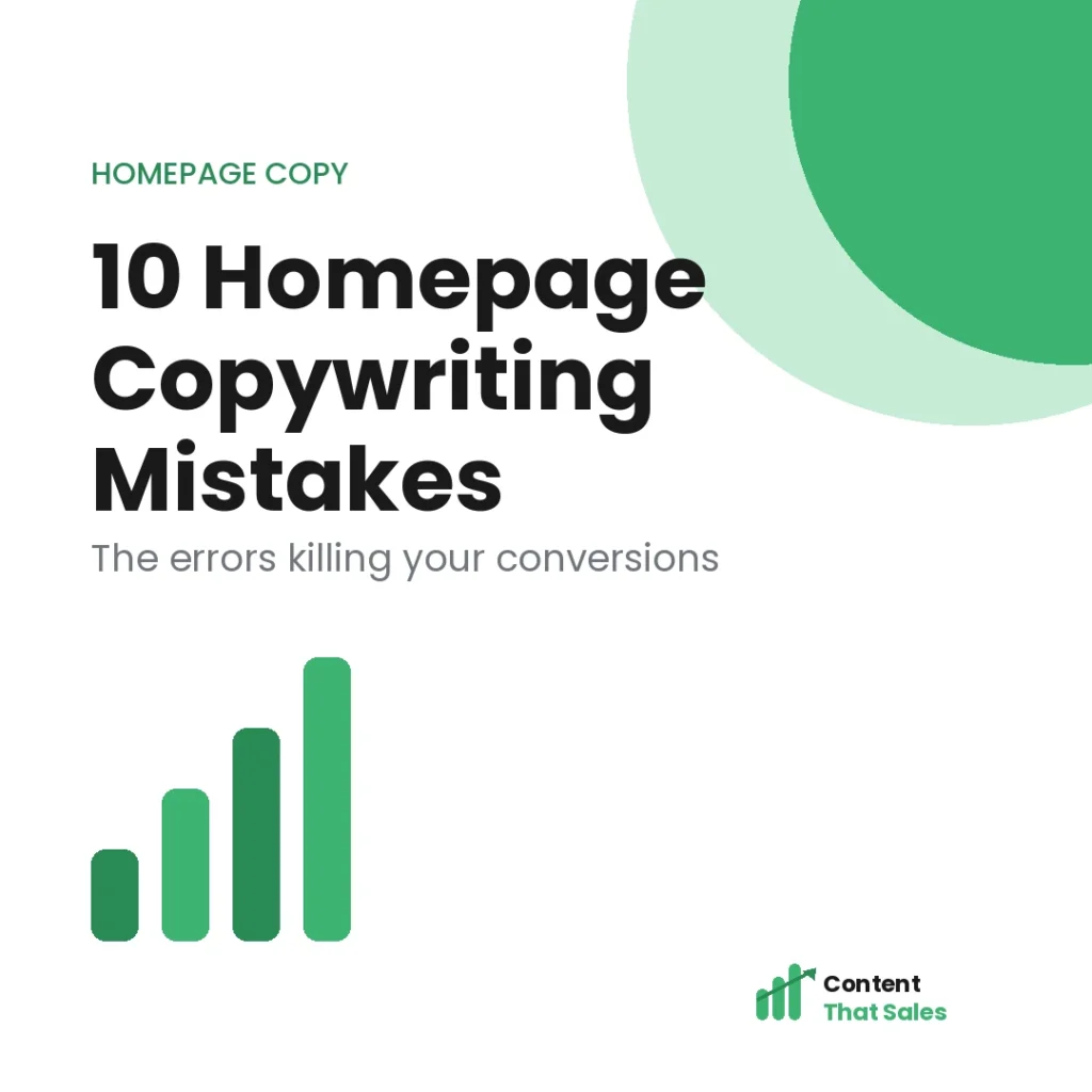 10 homepage copywriting mistakes killing your conversions