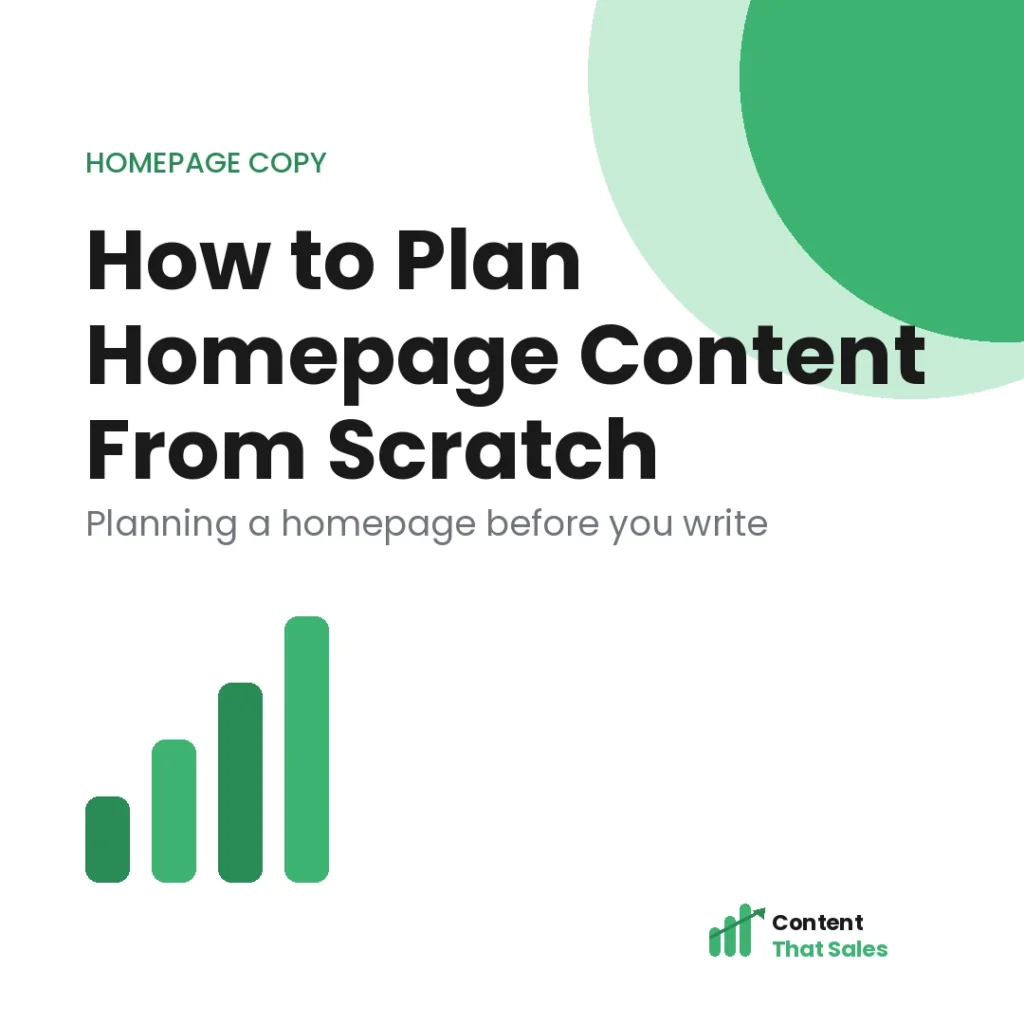 How to plan homepage content from scratch