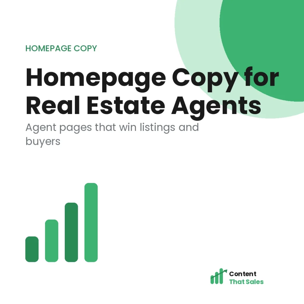 Homepage copy for real estate agents