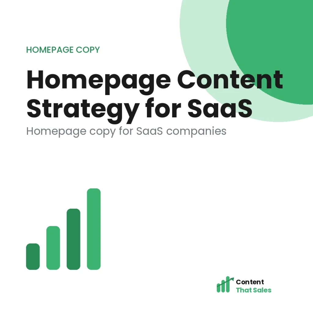 Homepage content strategy for SaaS companies