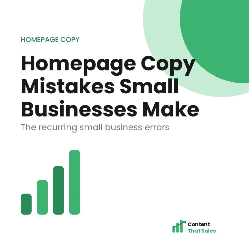 Homepage copy mistakes small businesses keep making