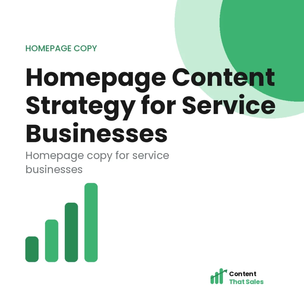 Homepage content strategy for service businesses