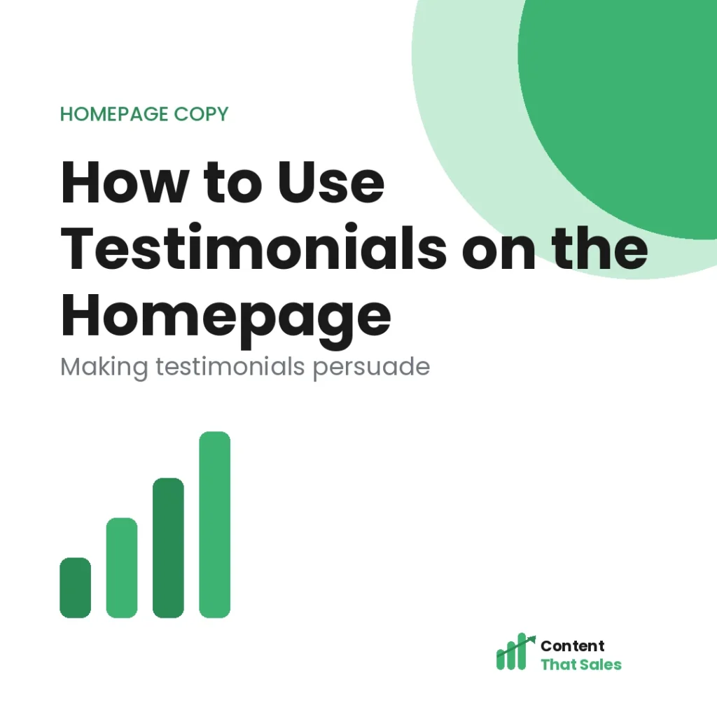 How to use testimonials on your homepage